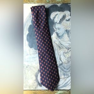 Savile Row 100% silk tie, blue with small dot pattern EUC, 3.5” long & 60” long